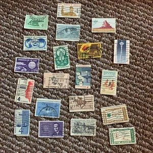 Authentic Vintage Postage Stamps 4 cent mixed lot of 20 collectibles